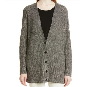 EILEEN FISHER CARDIGAN NWT XXS ORGANIC COTTON TENCEL BLD GRANDPA CORE SLOUCHY